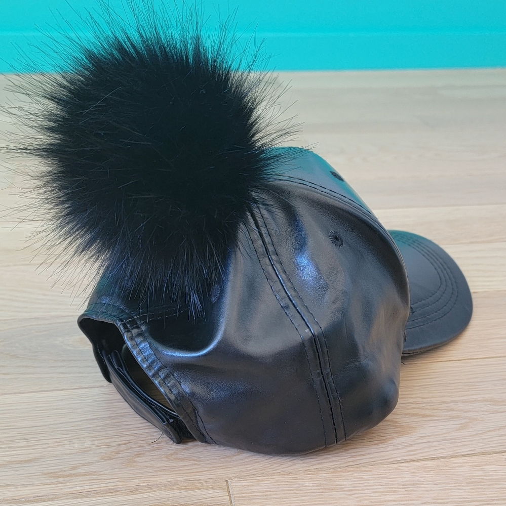 Faux leather cap